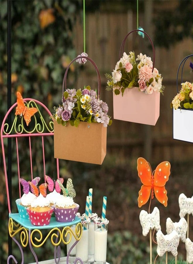 BEISHIDA Multi Flower Gift Bags for Bouquets,4PCS Rectangle Flower Bouquet Box with Handle for Bouquet Packaging Floral Wrap Florist Supplies Basket Graduation Wedding Valentine Gift Craft(8.6x3.9x13 in) - Image 5